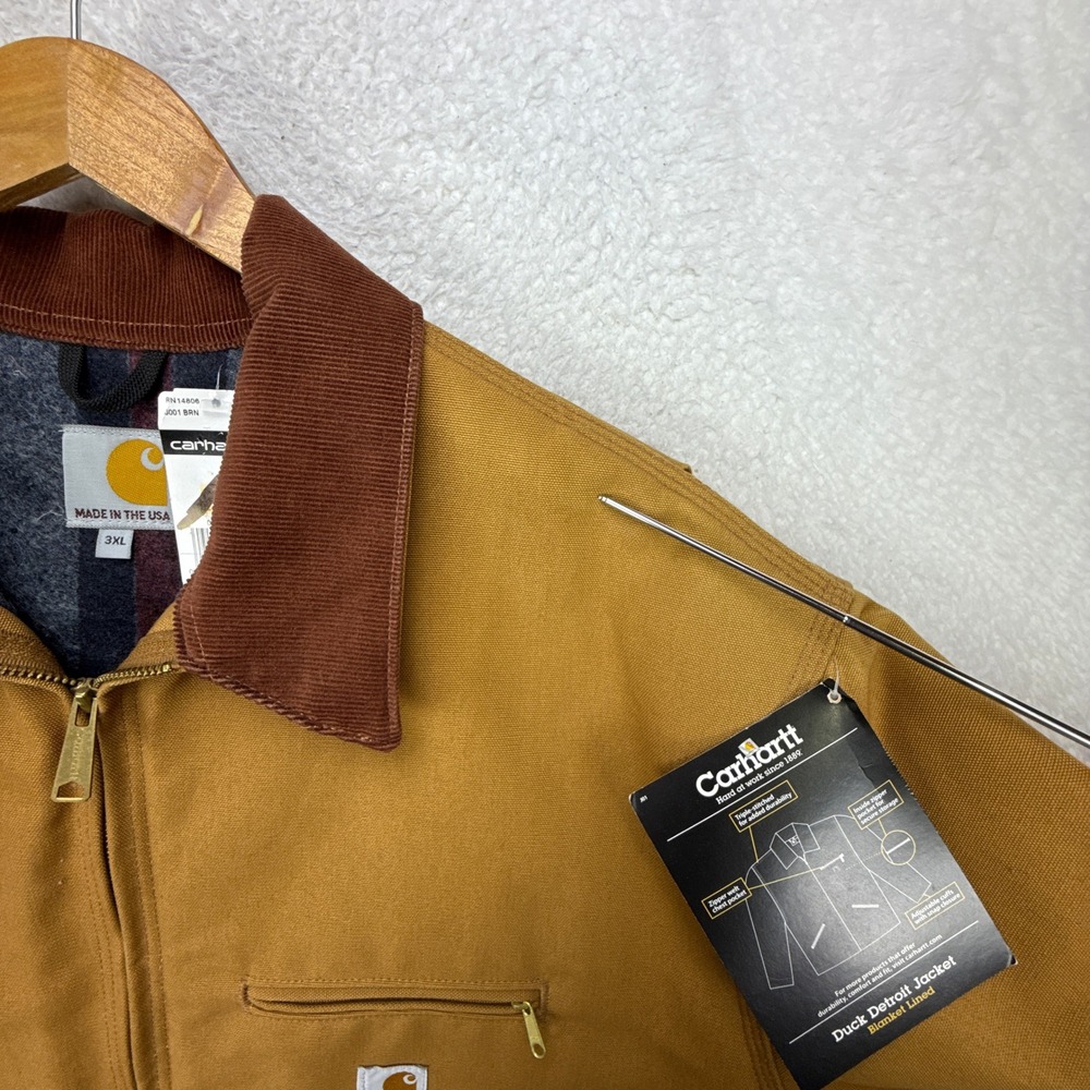 Carhartt‎ Detroit Jacket Blanket Lined Mens 3XL J001 BRN Brown NWT NOS - Picture 16 of 16